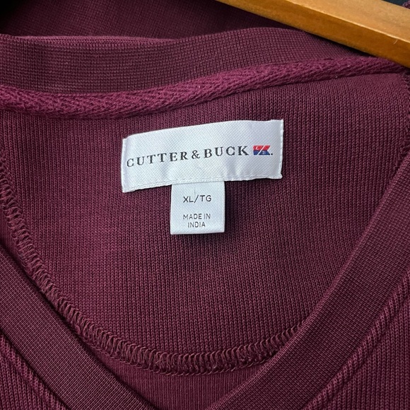 Cutter & Buck Boston College Cotton Maroon Embroidered V Neck Sweater Vest BB - Picture 5 of 7